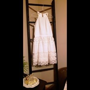 Gorgeous Dina Be Off White Lace Halter Dress